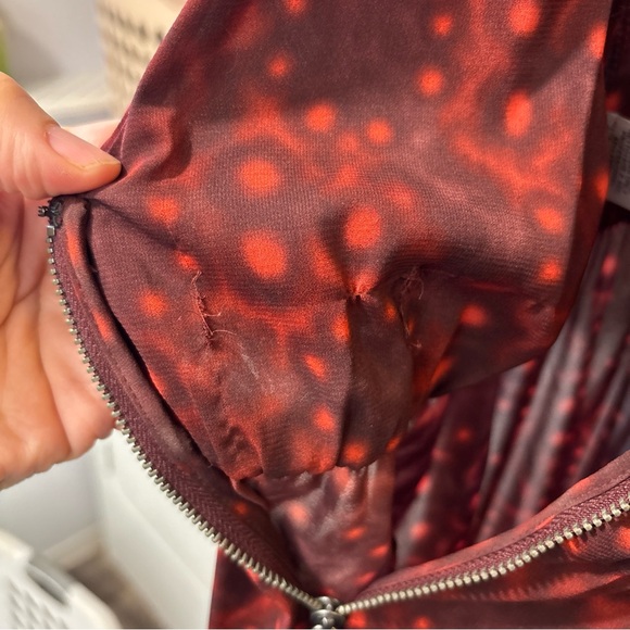 Alice + Olivia Leiby Red 3/4 Sleeves Wide Leg Jumpsuit Pants Size L - Picture 9 of 13